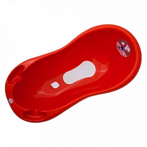 Ванночка детская - Океан и Море, 100 см., красный, со сливом и антискользящим ковриком (Maltex, 5504)